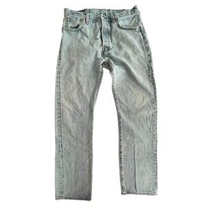 Levi Strauss 501 Jeans Original Fit Button Down Mens Straight Leg Tag Size 33x32